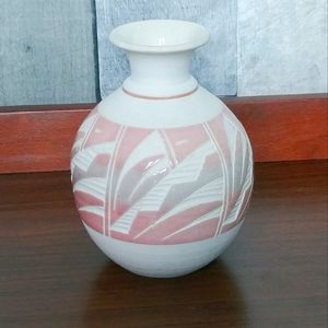 Gorgeous Pastel Mexican Pottery Vase Signed